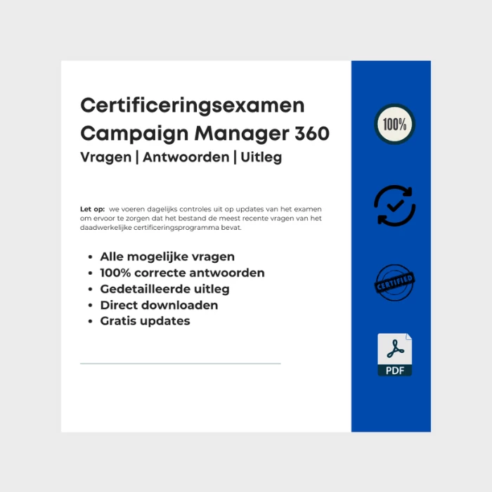 Afbeelding met omslag van e-boek getiteld Certificeringsexamen voor Campaign Manager 360